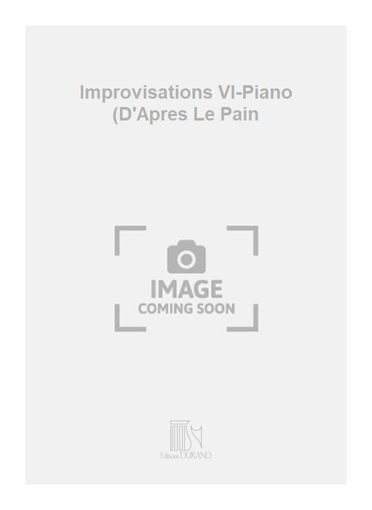 Improvisations Vl-Piano (D'Apres Le Pain